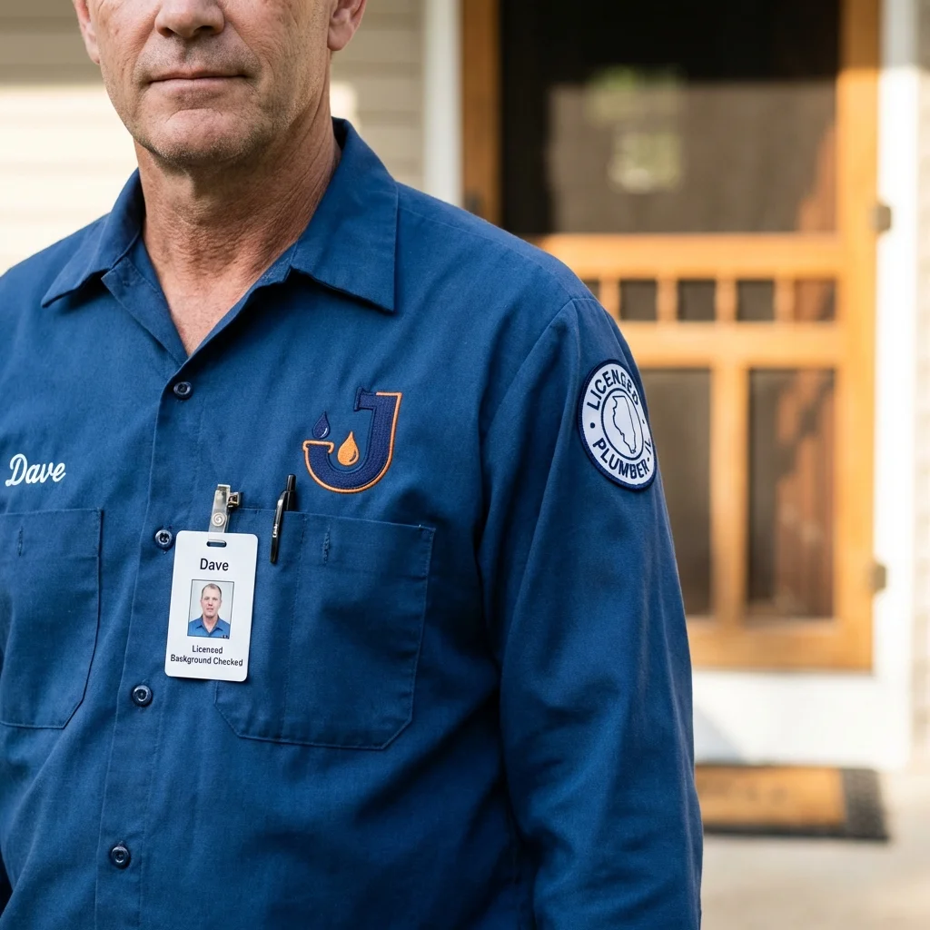 Licensed plumber showing ID badge in Capitan, NM