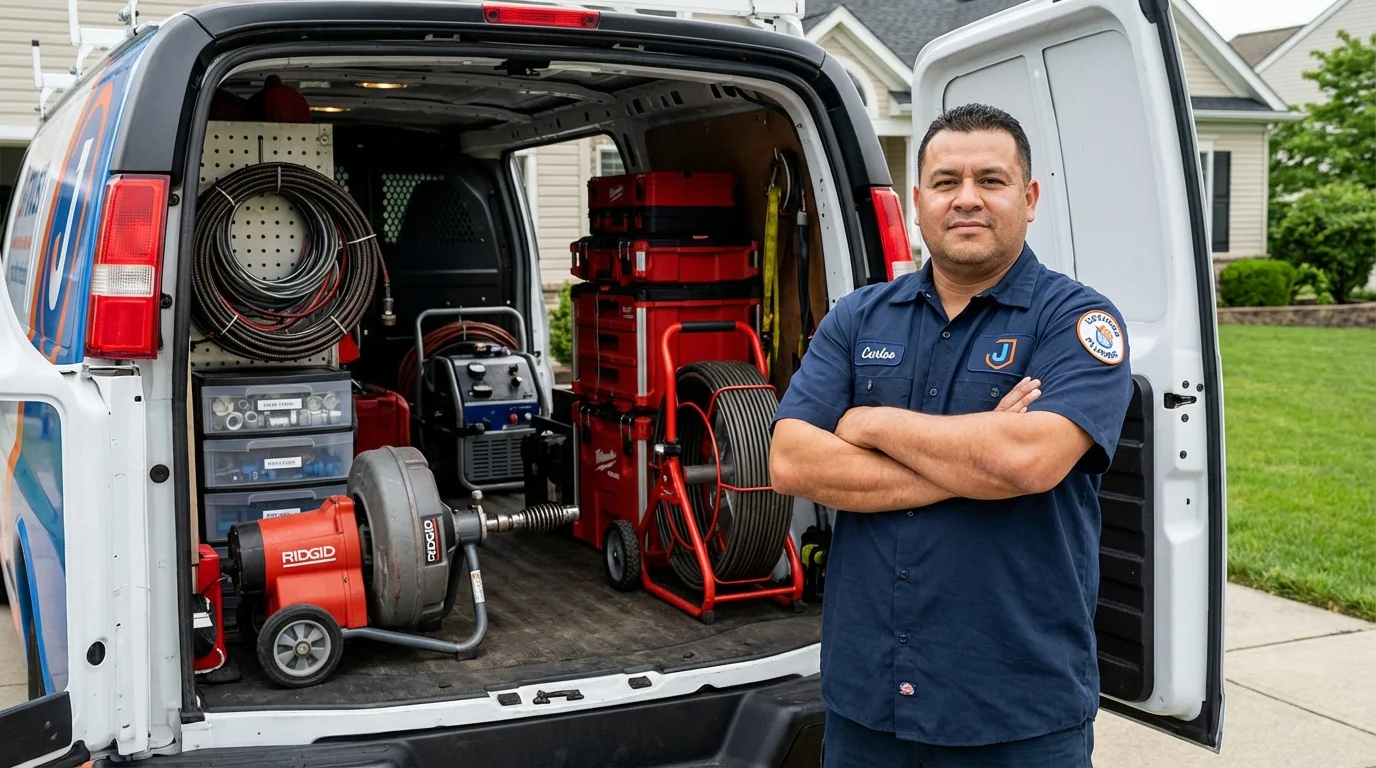 Professional drain cleaning equipment and Johns Plumbing LLC plumber in Capitan