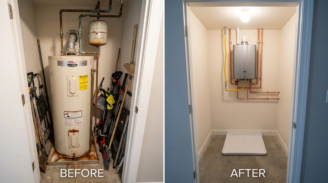 Tank water heater versus wall-mounted tankless unit comparison for Capitan, NM homeowners