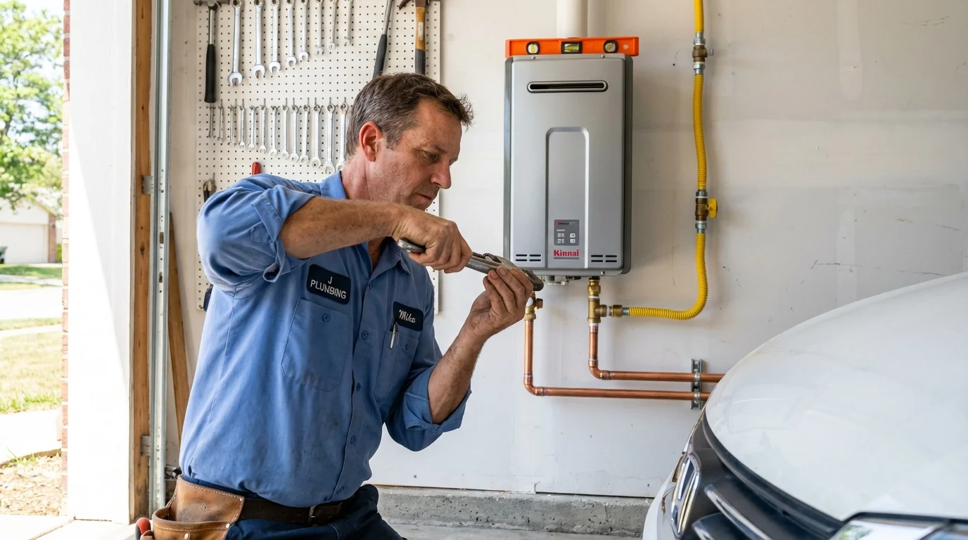 Tankless water heater installation by a Johns Plumbing LLC plumber in Capitan